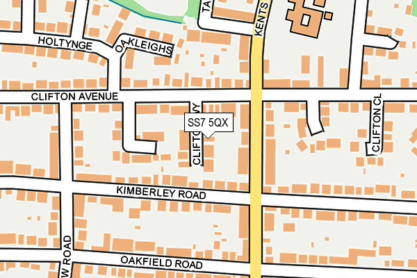 SS7 5QX map - OS OpenMap – Local (Ordnance Survey)
