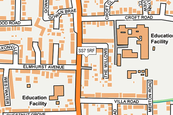 SS7 5RF map - OS OpenMap – Local (Ordnance Survey)