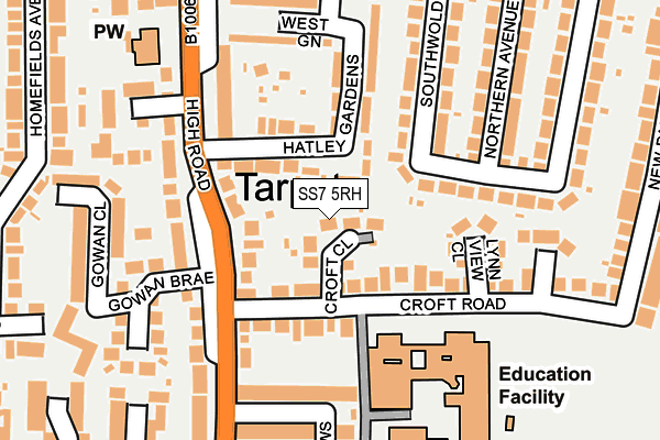 SS7 5RH map - OS OpenMap – Local (Ordnance Survey)