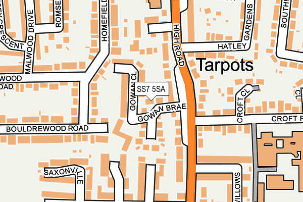 SS7 5SA map - OS OpenMap – Local (Ordnance Survey)