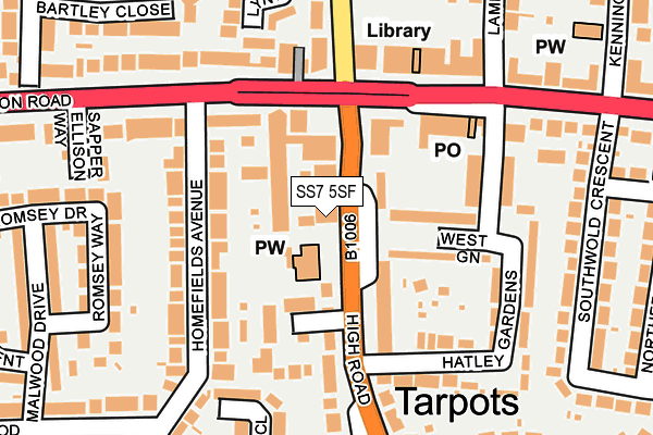 SS7 5SF map - OS OpenMap – Local (Ordnance Survey)