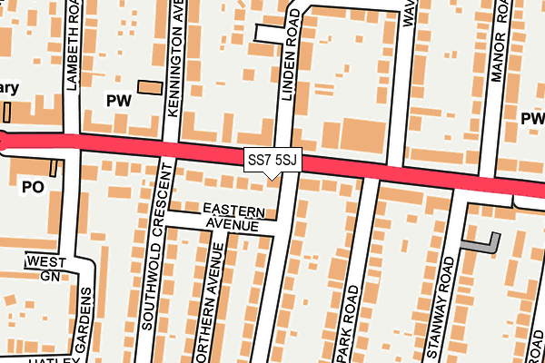 SS7 5SJ map - OS OpenMap – Local (Ordnance Survey)