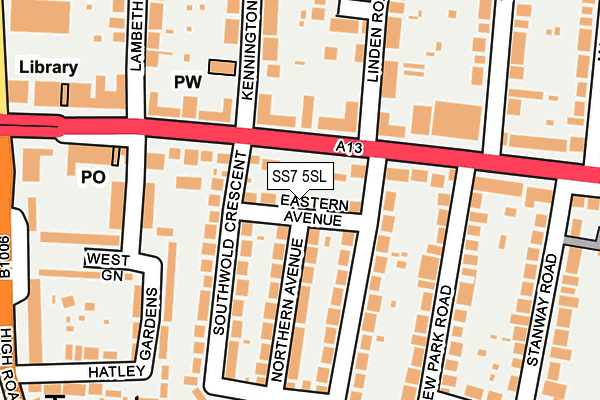 SS7 5SL map - OS OpenMap – Local (Ordnance Survey)