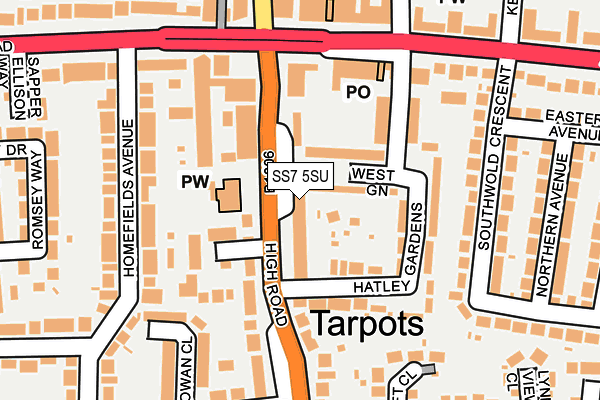 SS7 5SU map - OS OpenMap – Local (Ordnance Survey)