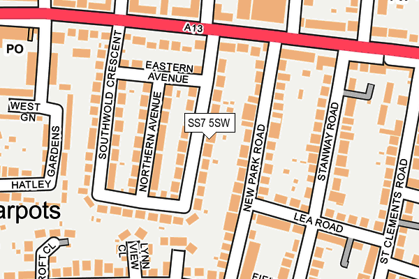 SS7 5SW map - OS OpenMap – Local (Ordnance Survey)