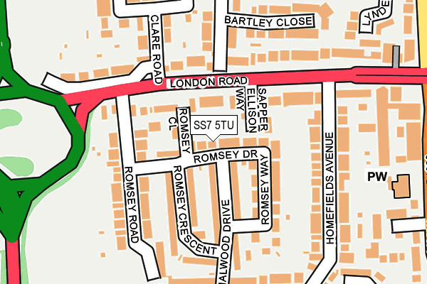 SS7 5TU map - OS OpenMap – Local (Ordnance Survey)