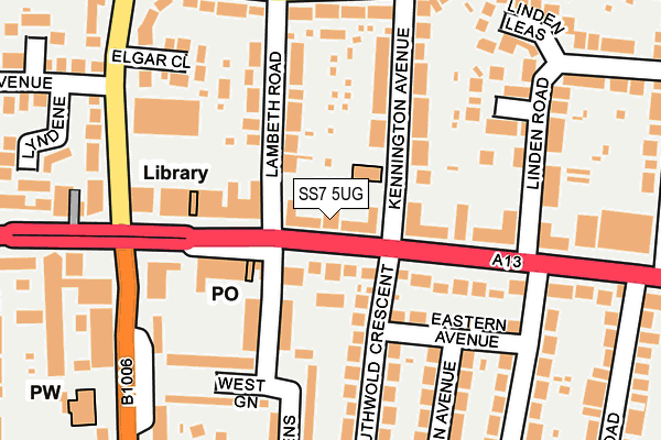 SS7 5UG map - OS OpenMap – Local (Ordnance Survey)