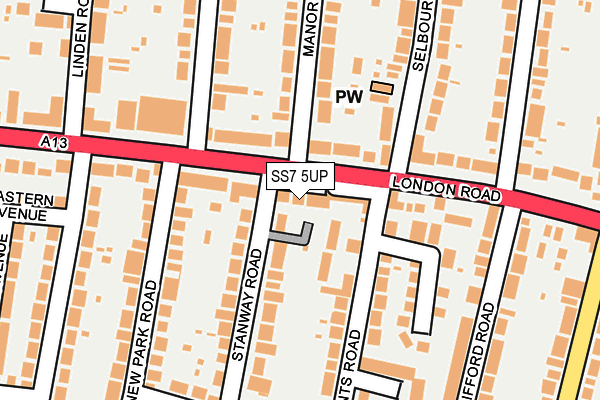 SS7 5UP map - OS OpenMap – Local (Ordnance Survey)