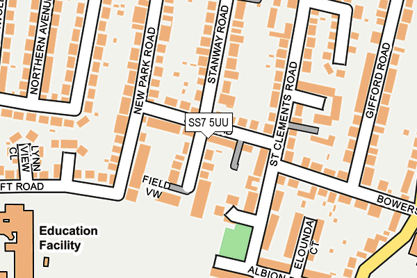 SS7 5UU map - OS OpenMap – Local (Ordnance Survey)