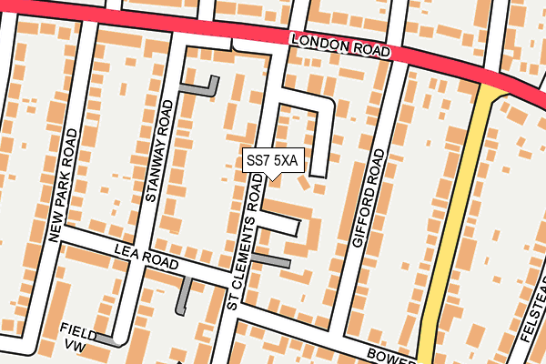 SS7 5XA map - OS OpenMap – Local (Ordnance Survey)
