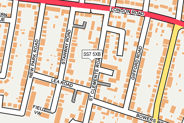 SS7 5XB map - OS OpenMap – Local (Ordnance Survey)