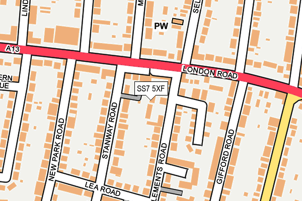 SS7 5XF map - OS OpenMap – Local (Ordnance Survey)