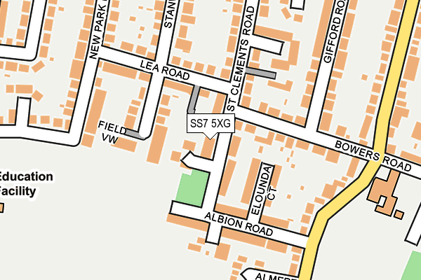 SS7 5XG map - OS OpenMap – Local (Ordnance Survey)