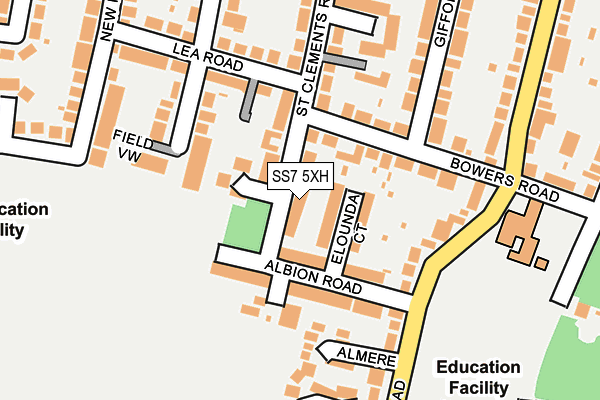 SS7 5XH map - OS OpenMap – Local (Ordnance Survey)
