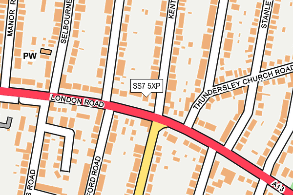 SS7 5XP map - OS OpenMap – Local (Ordnance Survey)