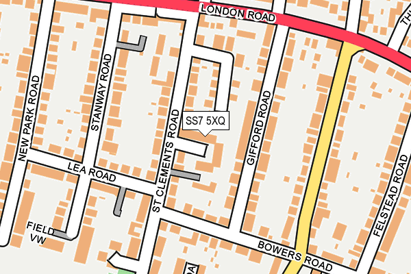 SS7 5XQ map - OS OpenMap – Local (Ordnance Survey)