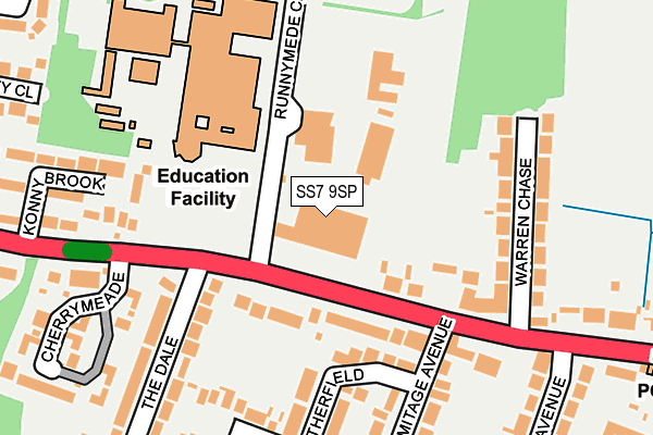 SS7 9SP map - OS OpenMap – Local (Ordnance Survey)