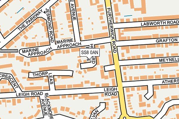 SS8 0AN map - OS OpenMap – Local (Ordnance Survey)