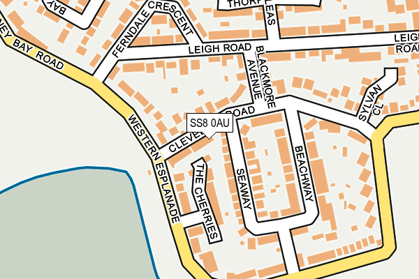SS8 0AU map - OS OpenMap – Local (Ordnance Survey)