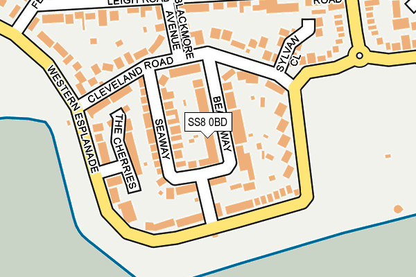 SS8 0BD map - OS OpenMap – Local (Ordnance Survey)