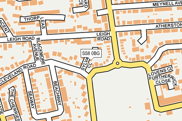 SS8 0BG map - OS OpenMap – Local (Ordnance Survey)