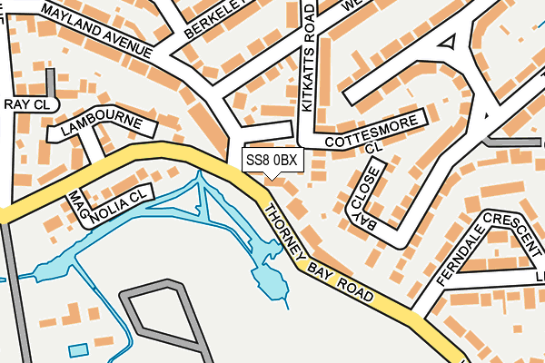 SS8 0BX map - OS OpenMap – Local (Ordnance Survey)
