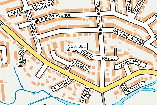 SS8 0DE map - OS OpenMap – Local (Ordnance Survey)