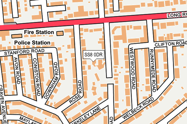 SS8 0DR map - OS OpenMap – Local (Ordnance Survey)