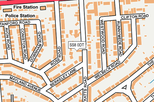 SS8 0DT map - OS OpenMap – Local (Ordnance Survey)