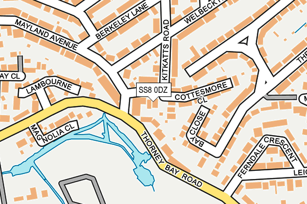 SS8 0DZ map - OS OpenMap – Local (Ordnance Survey)