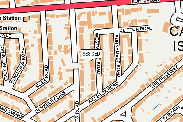 SS8 0ED map - OS OpenMap – Local (Ordnance Survey)