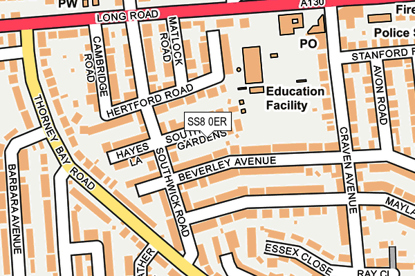 SS8 0ER map - OS OpenMap – Local (Ordnance Survey)
