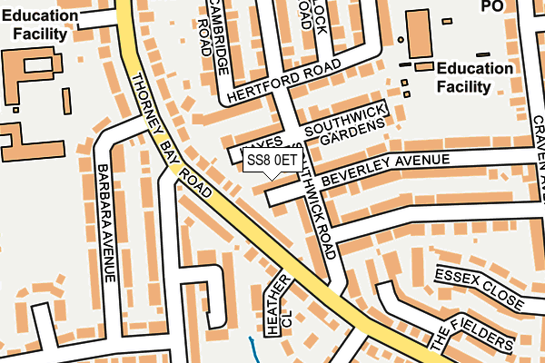 SS8 0ET map - OS OpenMap – Local (Ordnance Survey)