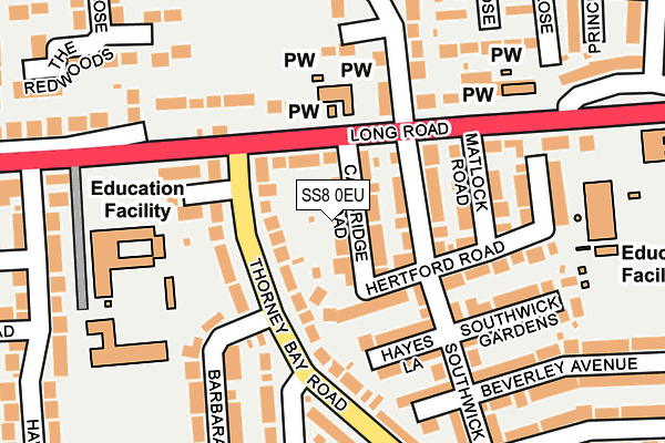 SS8 0EU map - OS OpenMap – Local (Ordnance Survey)