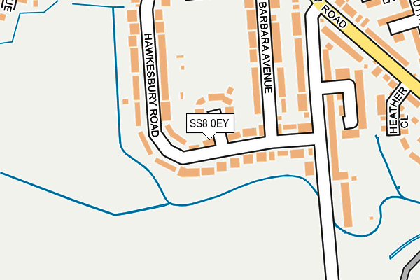 SS8 0EY map - OS OpenMap – Local (Ordnance Survey)