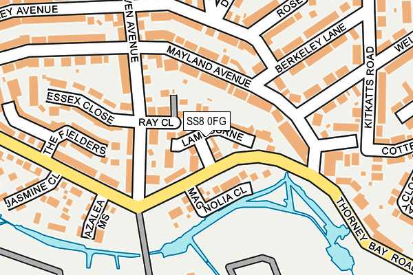 SS8 0FG map - OS OpenMap – Local (Ordnance Survey)