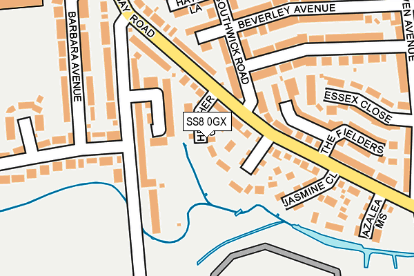 SS8 0GX map - OS OpenMap – Local (Ordnance Survey)
