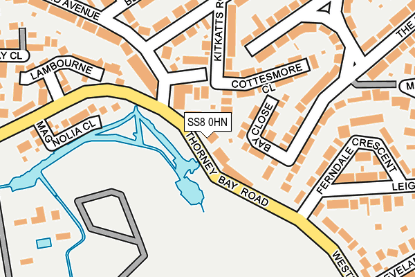 SS8 0HN map - OS OpenMap – Local (Ordnance Survey)