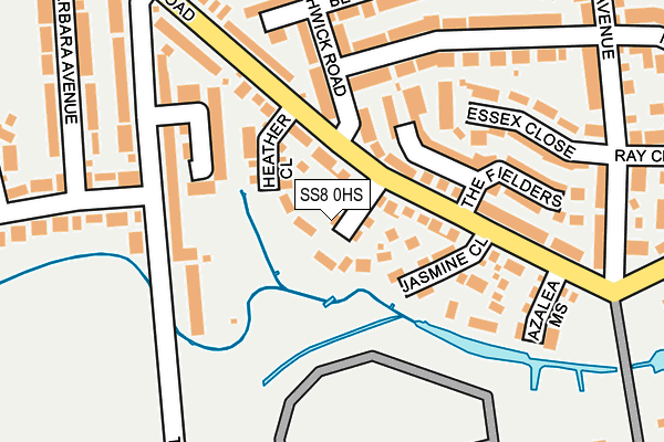 SS8 0HS map - OS OpenMap – Local (Ordnance Survey)