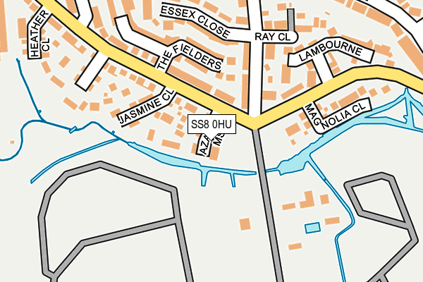 SS8 0HU map - OS OpenMap – Local (Ordnance Survey)