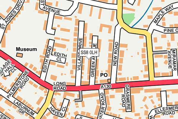SS8 0LH map - OS OpenMap – Local (Ordnance Survey)