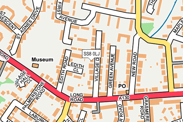 SS8 0LJ map - OS OpenMap – Local (Ordnance Survey)