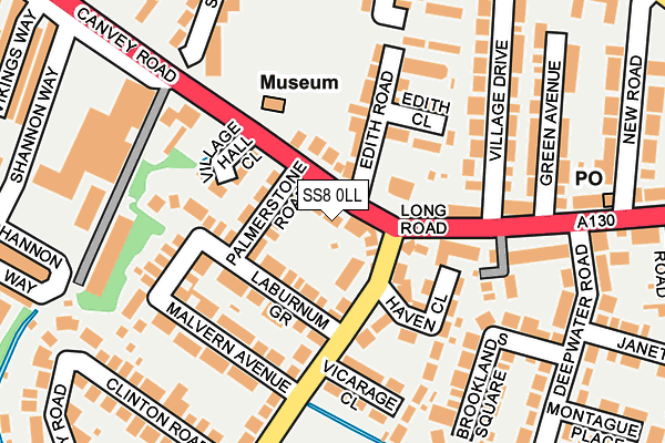 SS8 0LL map - OS OpenMap – Local (Ordnance Survey)