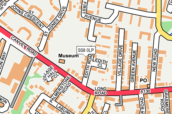 SS8 0LP map - OS OpenMap – Local (Ordnance Survey)