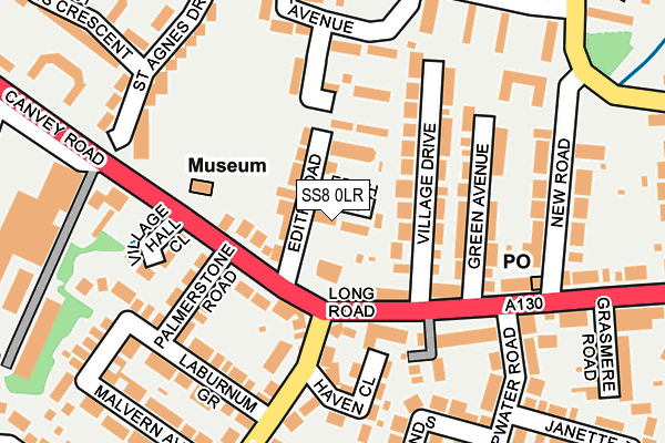 SS8 0LR map - OS OpenMap – Local (Ordnance Survey)