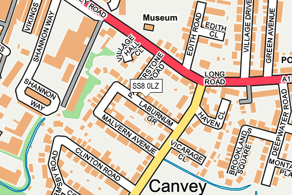 SS8 0LZ map - OS OpenMap – Local (Ordnance Survey)