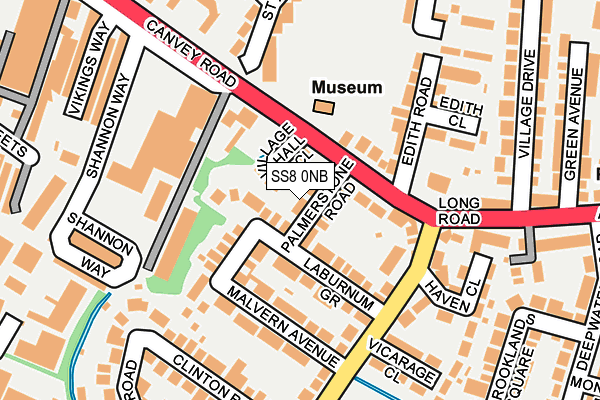SS8 0NB map - OS OpenMap – Local (Ordnance Survey)