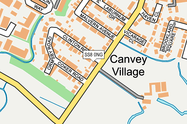 SS8 0NG map - OS OpenMap – Local (Ordnance Survey)