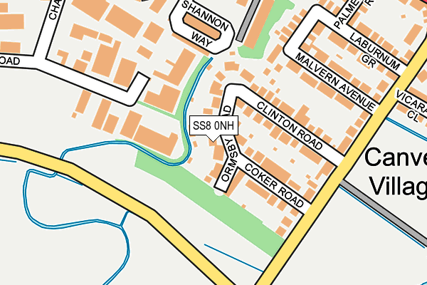 SS8 0NH map - OS OpenMap – Local (Ordnance Survey)