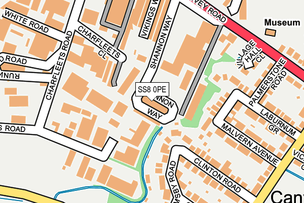 SS8 0PE map - OS OpenMap – Local (Ordnance Survey)
